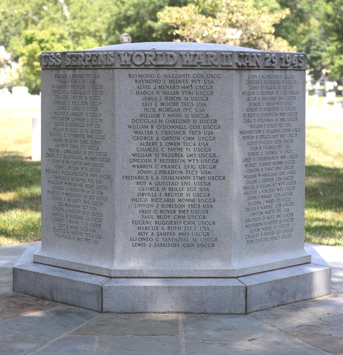 US Serpens Memorial - Arlington National Cemetery