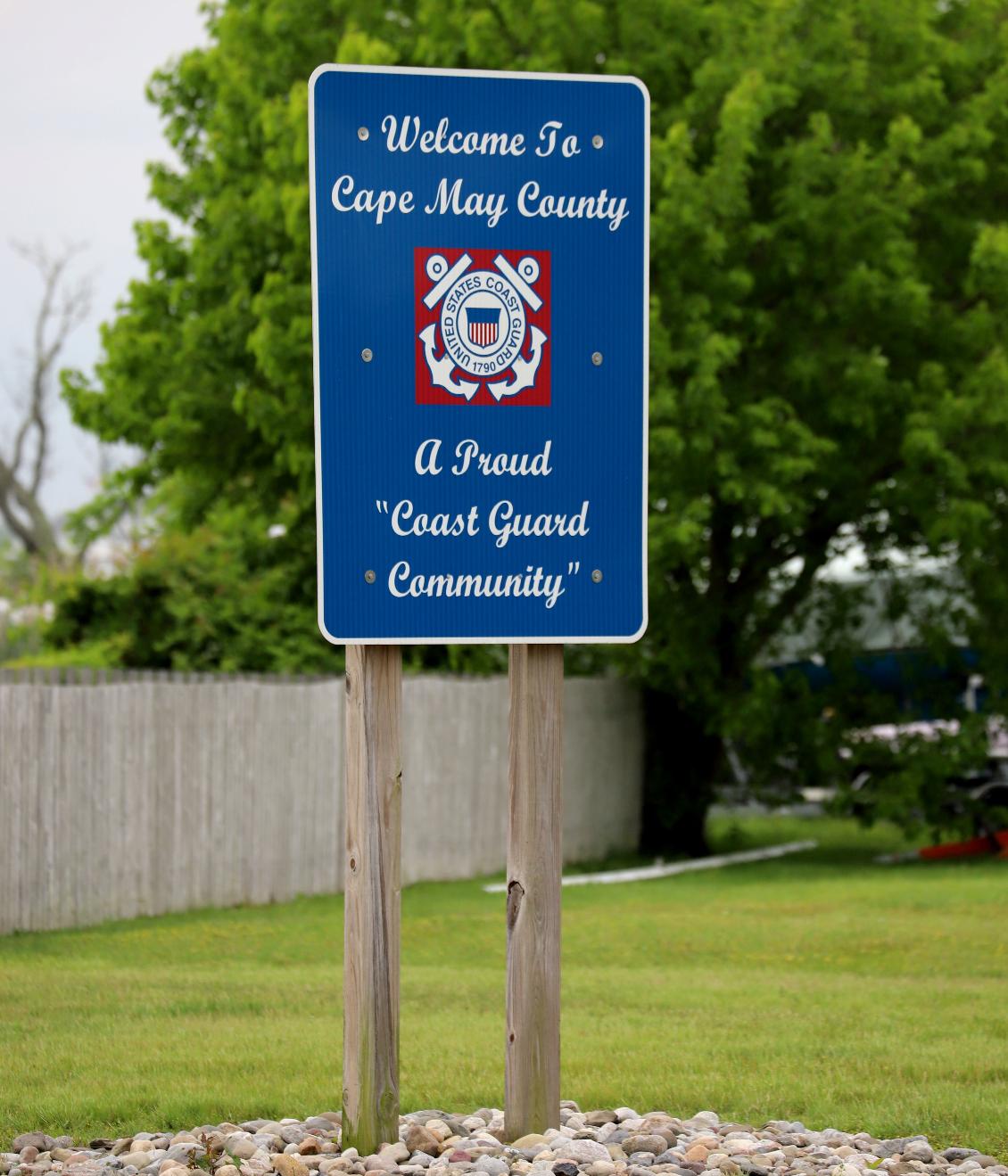 Cape May New Jersey Coast Guard Training Center - Cape May County Welcome Sign