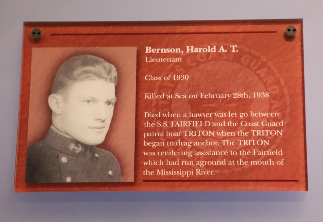 Harold AT Bernson Class of 1930 Casualty Coast Guard Academy