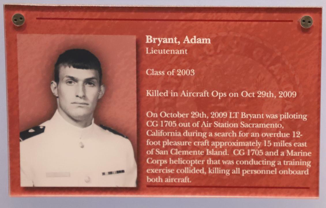 USCG Academy Graduate Adam Bryant Class of 2003 KIA 2009