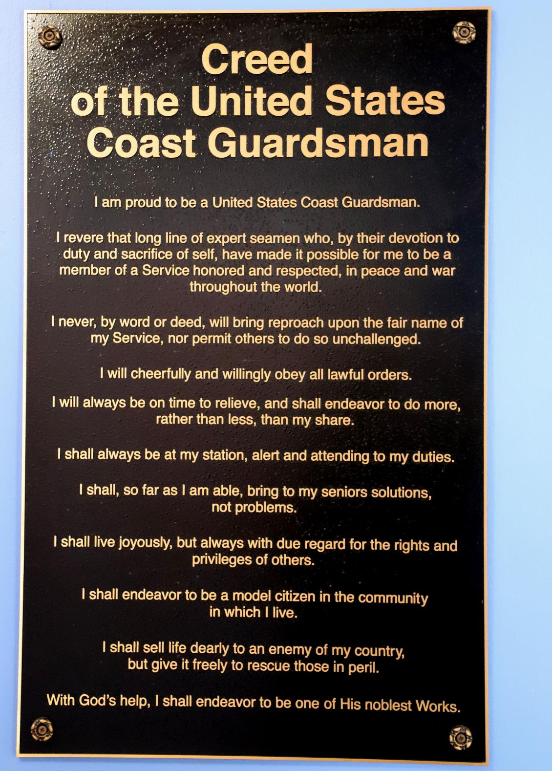 U.S. Coast Guard Academy - Coast Guard Creed