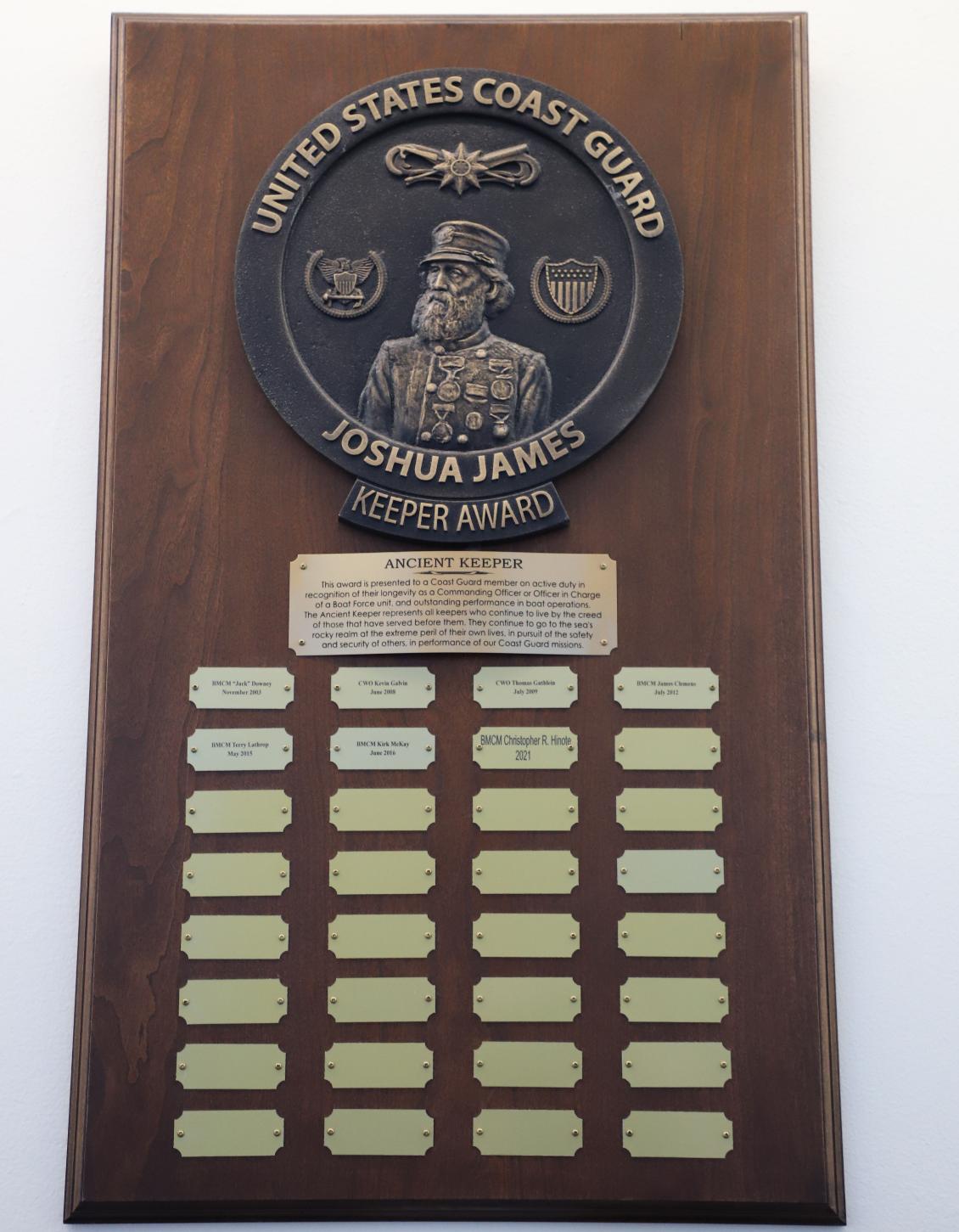 Joshua James Keeper Award - U.S. Coast  Guard Academy