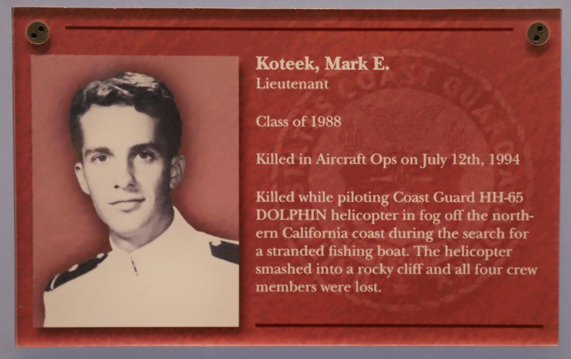 Mark E Koteek Class of 1988 Casualty Coast Guard Academy