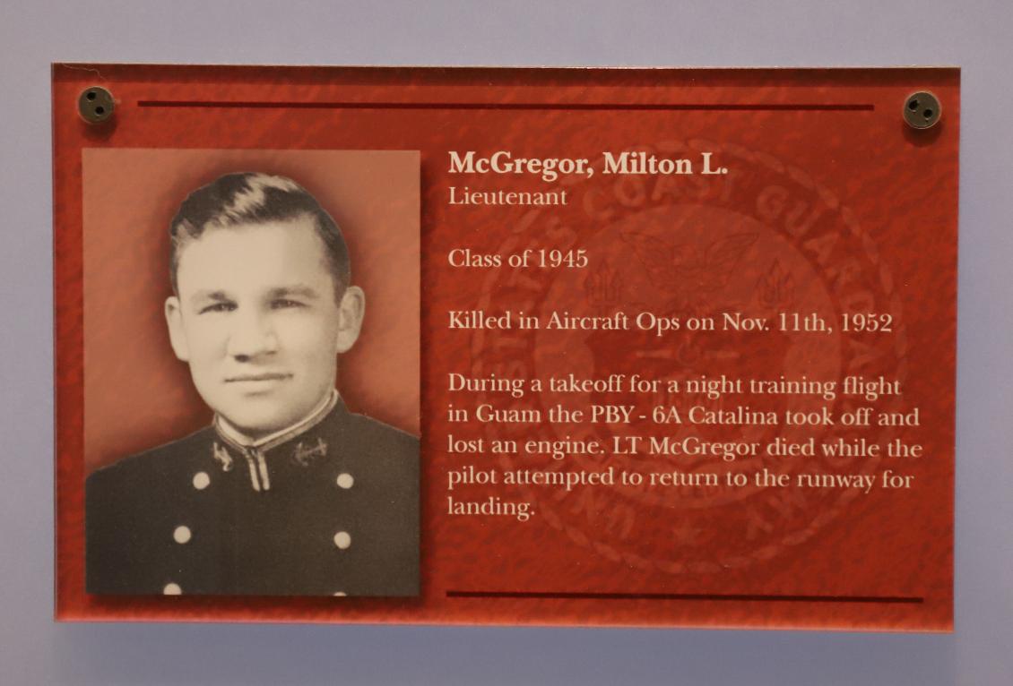 Milton McGregor Class of 1945 Casualty Coast Guard Academy