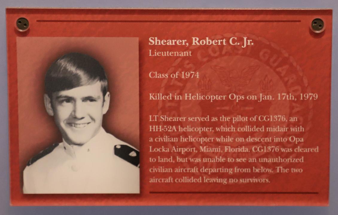 USCG Academy Graduate Robert C Shearer Class of 1974 KIA 1979