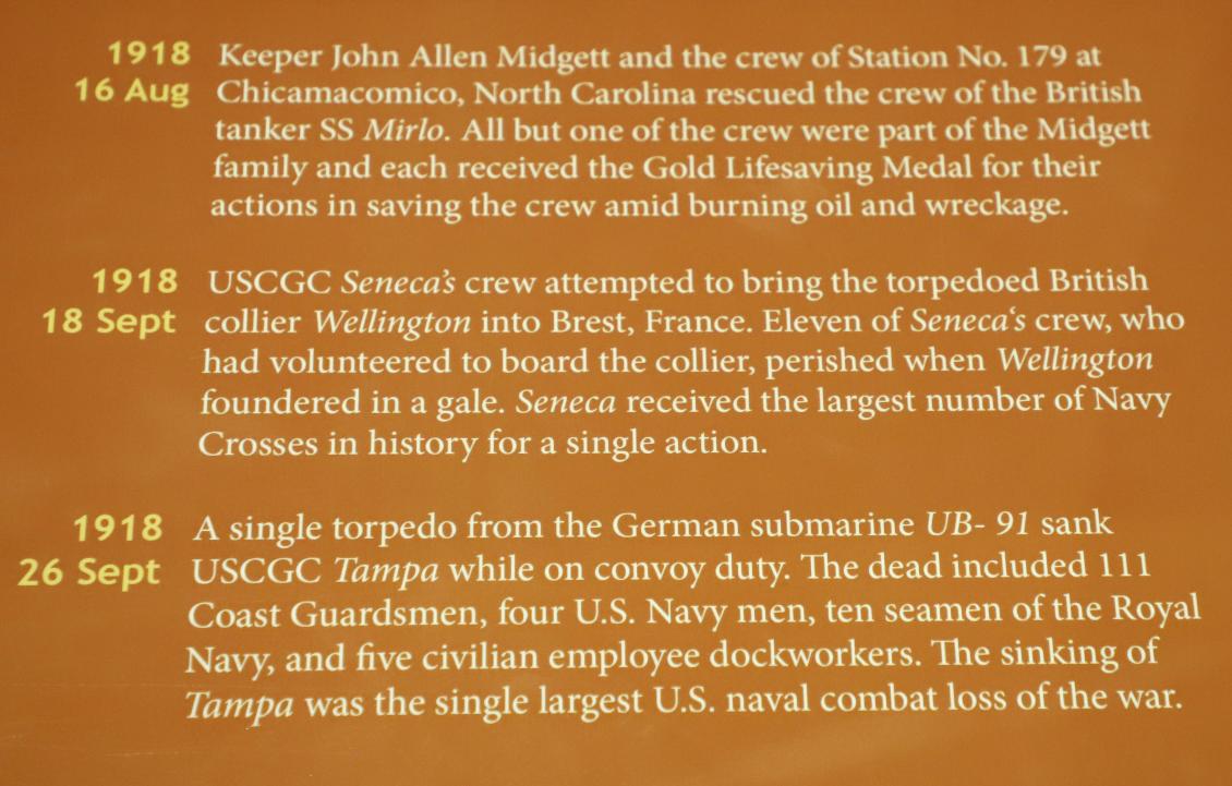 US Coast Guard Academy Museum - Timeline 1918