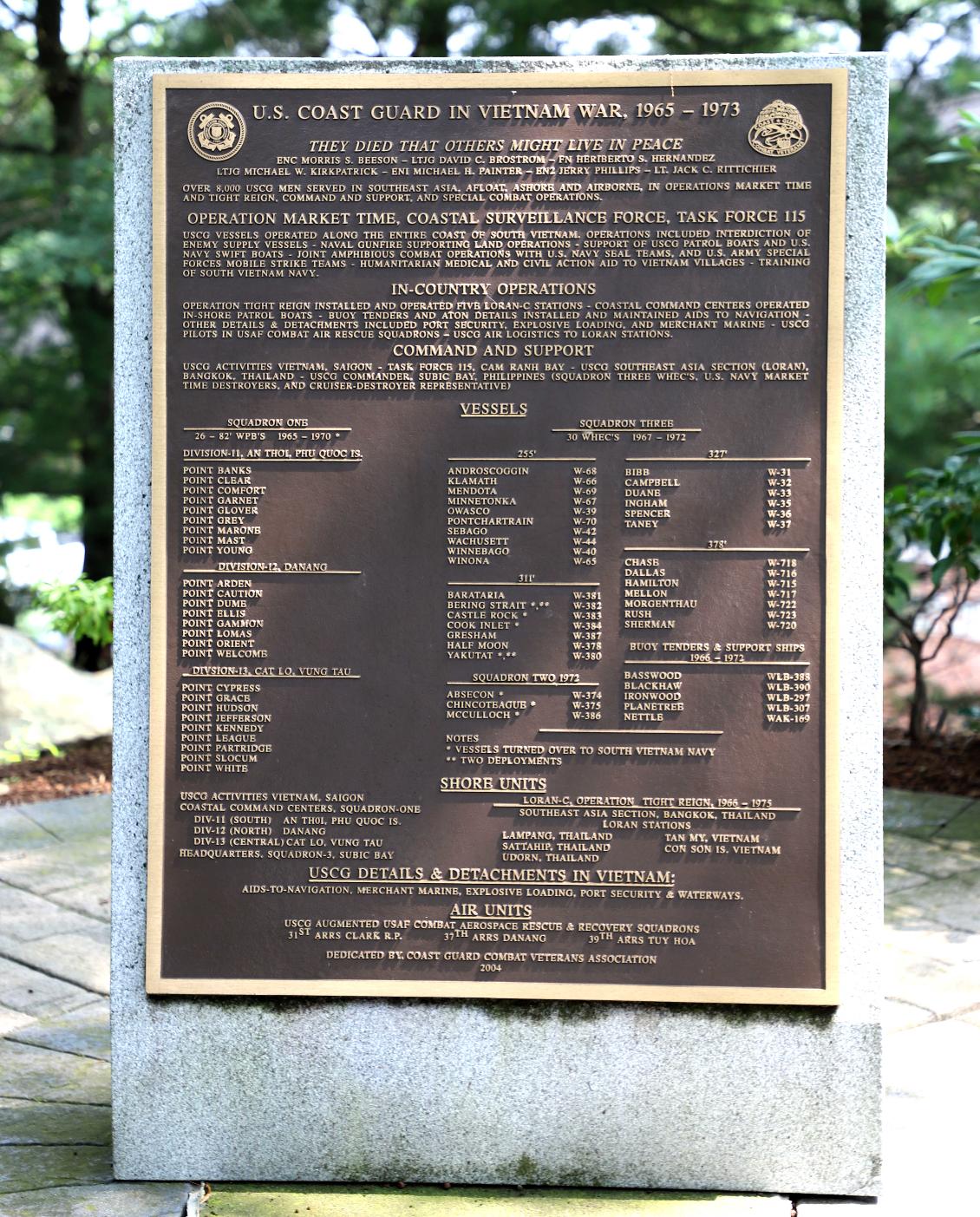 U.S. Coast Guard Academy - Vietnam War Memorial