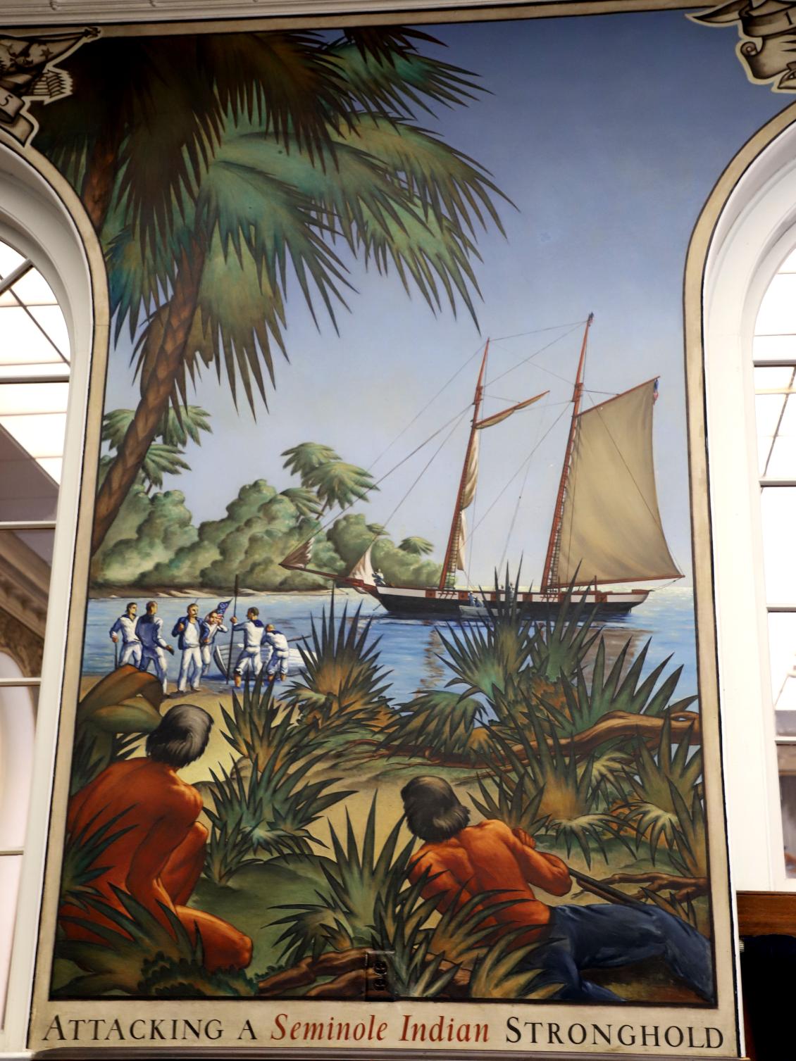 U.S. Coast Guard Academy - Hamilton Hall Mural - Seminole Stronghold in Florida