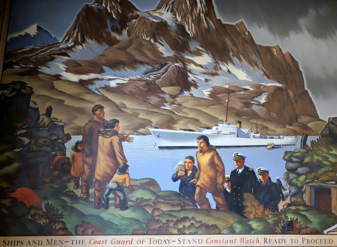 U.S. Coast Guard Academy - Hamilton Hall Mural - Ships and Men of the Coast Guard