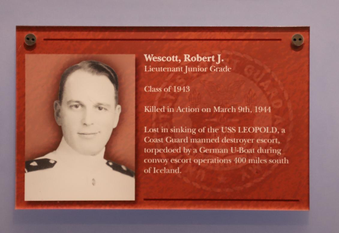 Robert J Wescott Class of 1943 Casualty Coast Guard Academy