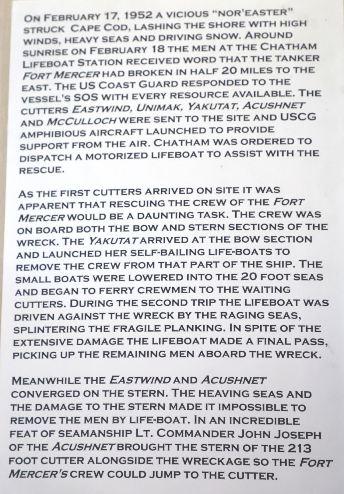 Coast Guard Tanker Pendleton Rescue off Chatham Massachusetts