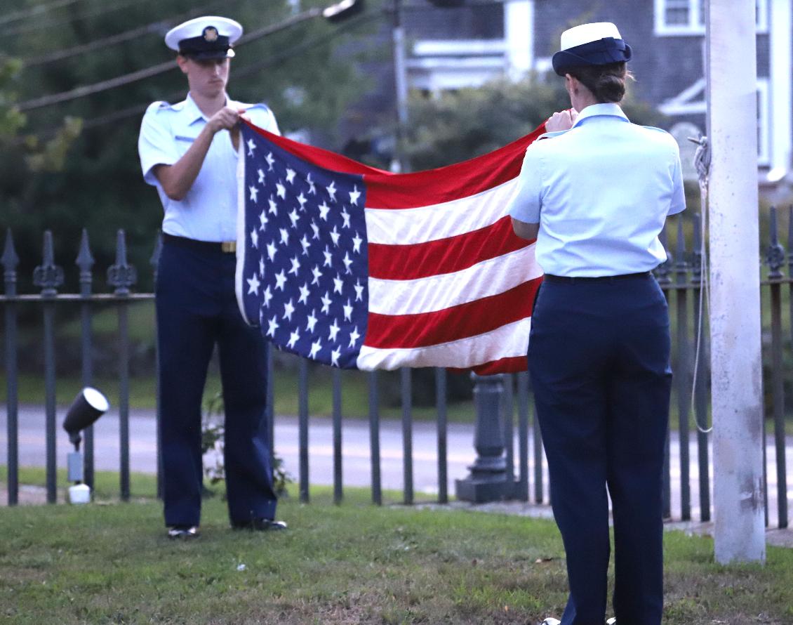 Coast Guard Birthday at the Coast Guard Heritage Museum - Barnstable Mass - Yeoman 3rd Class Raess-Sausser & HS Tech 1st Class Dana Albarran