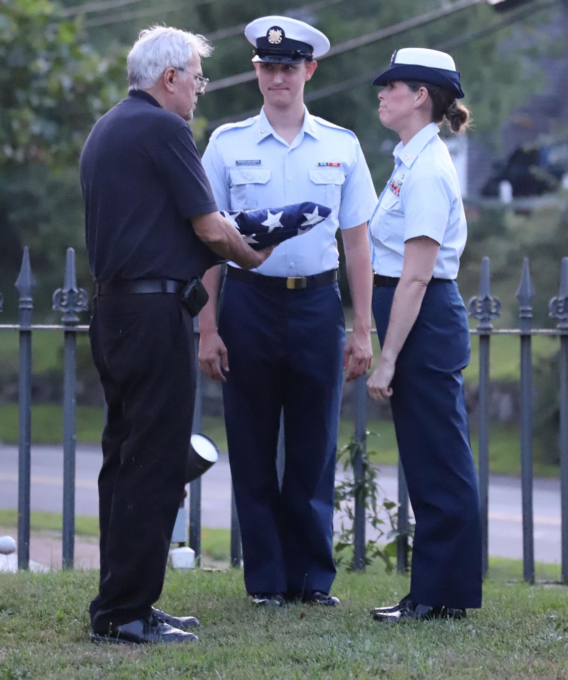 Coast Guard Birthday at the Coast Guard Heritage Museum - Barnstable Mass - Yeoman 3rd Class Raess-Sausser & HS Tech 1st Class Dana Albarran