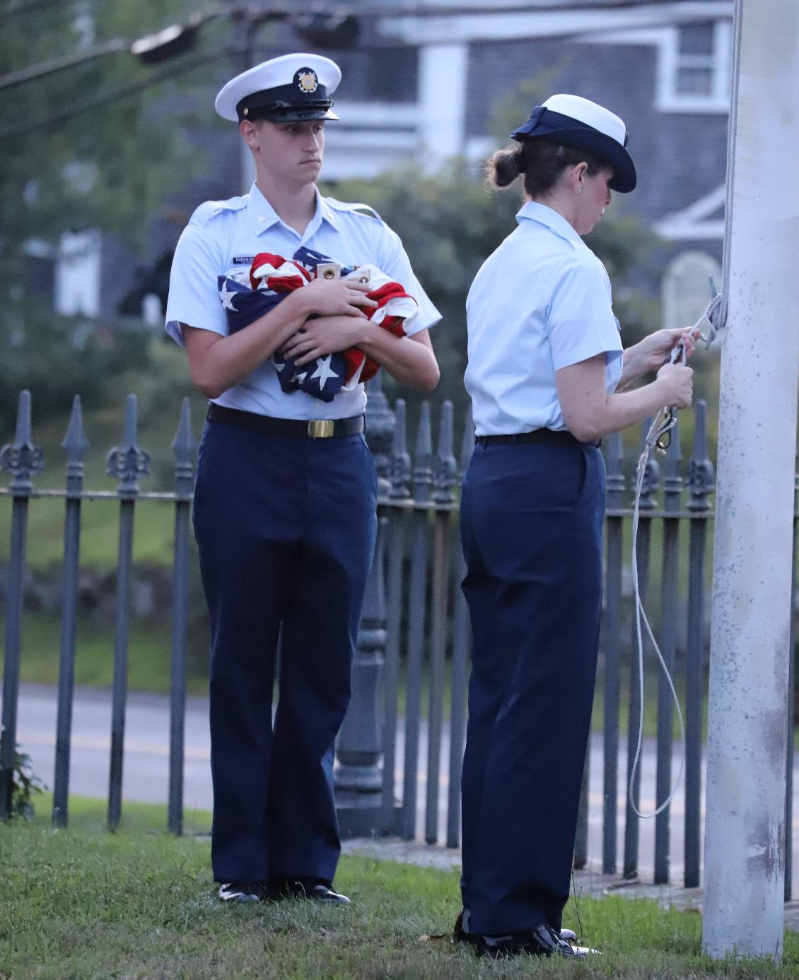 Coast Guard Birthday at the Coast Guard Heritage Museum - Barnstable Mass - Yeoman 3rd Class Raess-Sausser & HS Tech 1st Class Dana Albarran