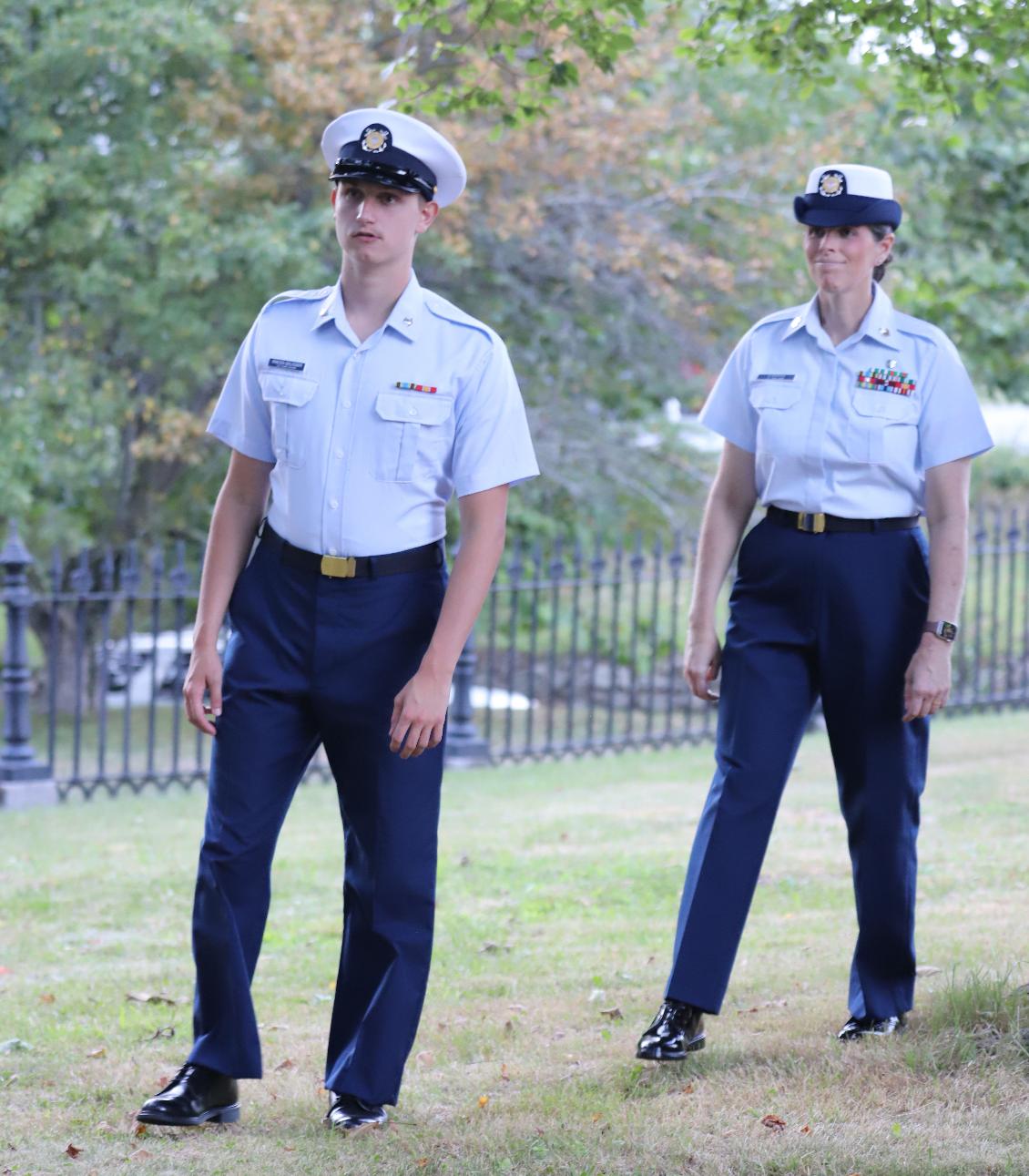 Coast Guard Birthday at the Coast Guard Heritage Museum - Barnstable Mass - Yeoman 3rd Class Raess-Sausser & HS Tech 1st Class Dana Albarran