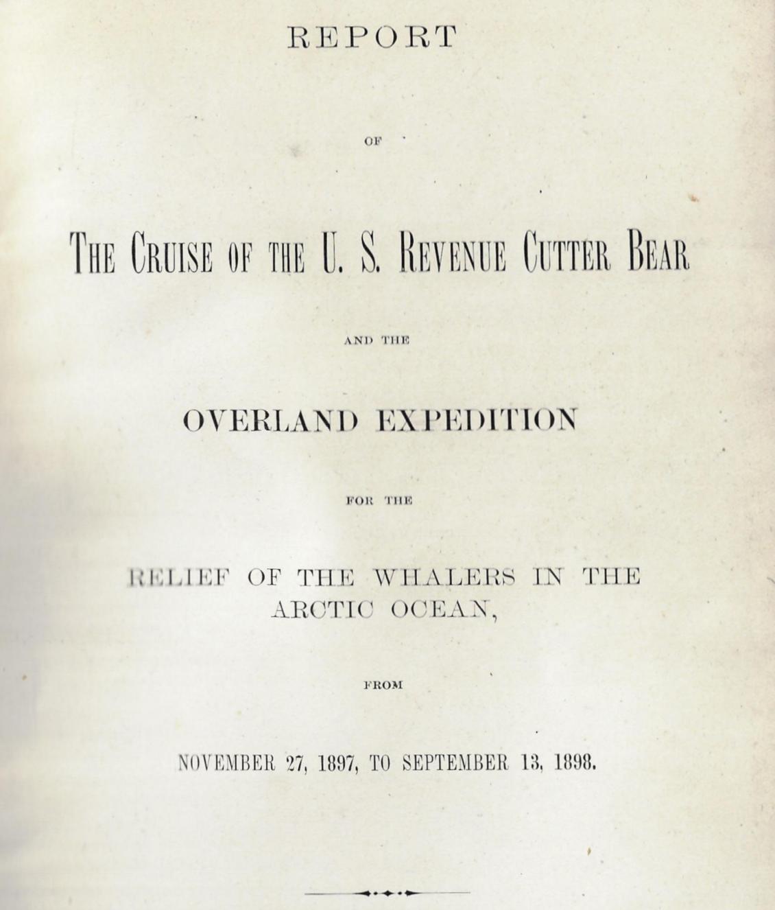 CG Cutter Bear Whaler Rescue 1898 Cover