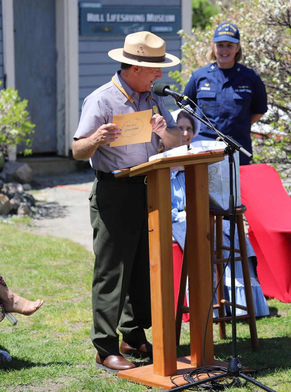 Retirement of Boston Light Keeper Dr. Sally Snowman at Hull Lifesaving Museum May 22 2024 Mike Cressey Boston National Parks