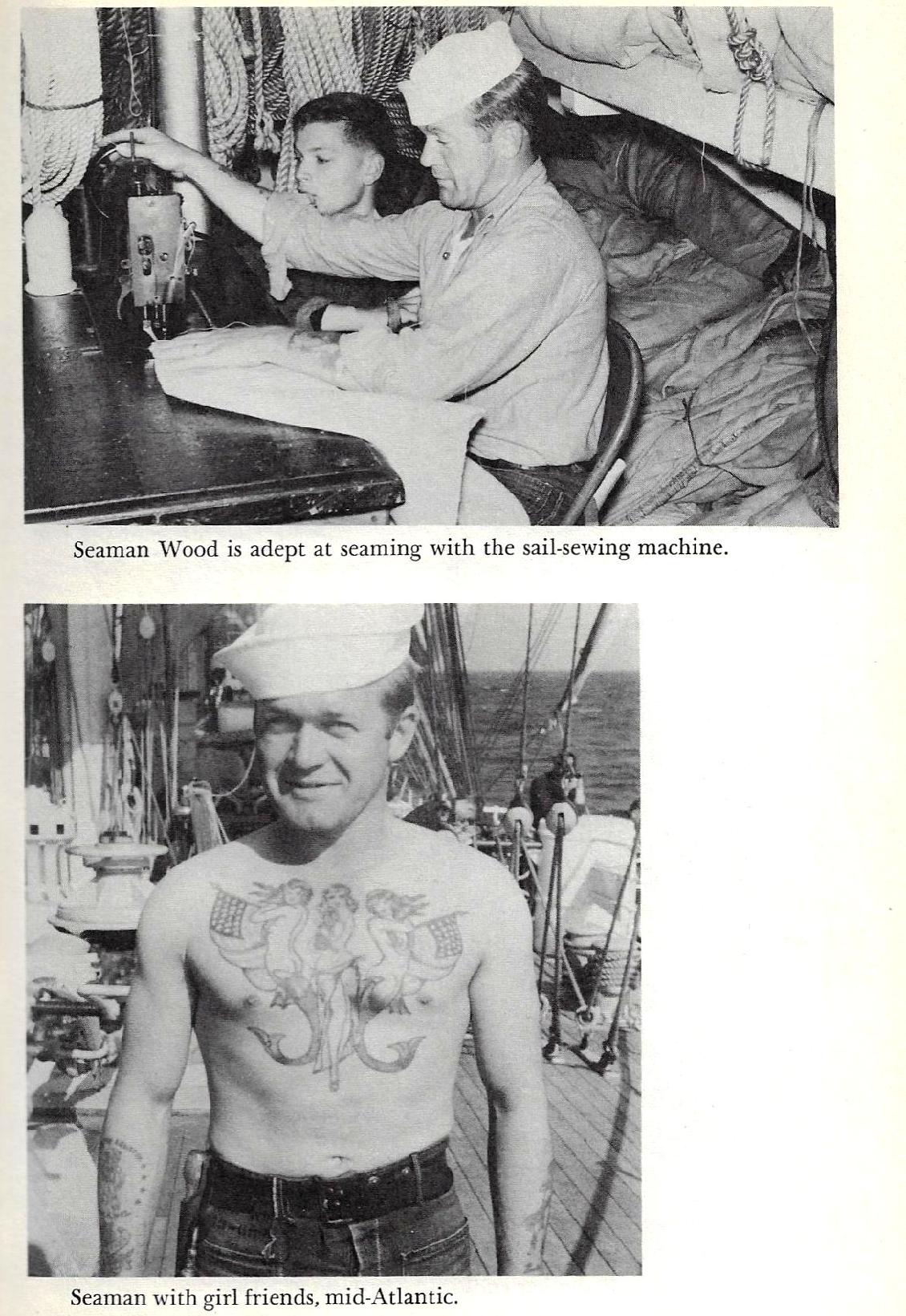 Sailing U.S. Coast Guard Eagle 1955 - Page 105 Mending Sails