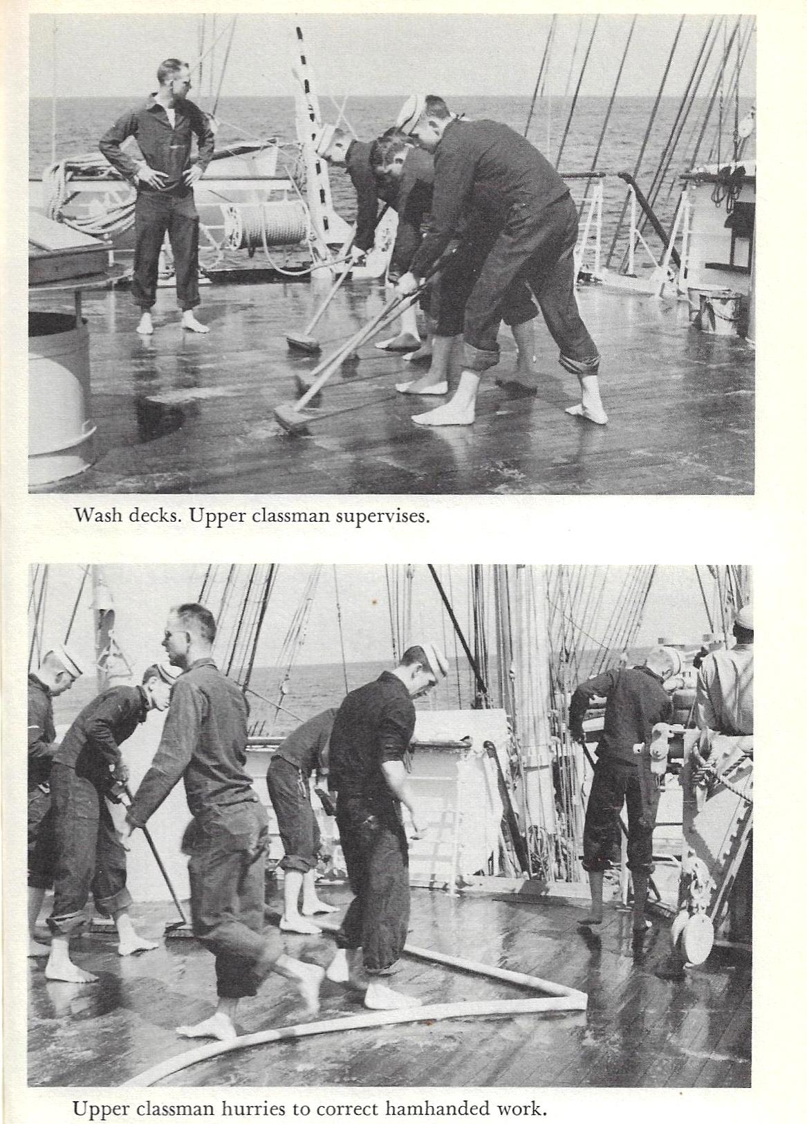 Sailing U.S. Coast Guard Eagle 1955 - Page 81 Swabbing the Deck